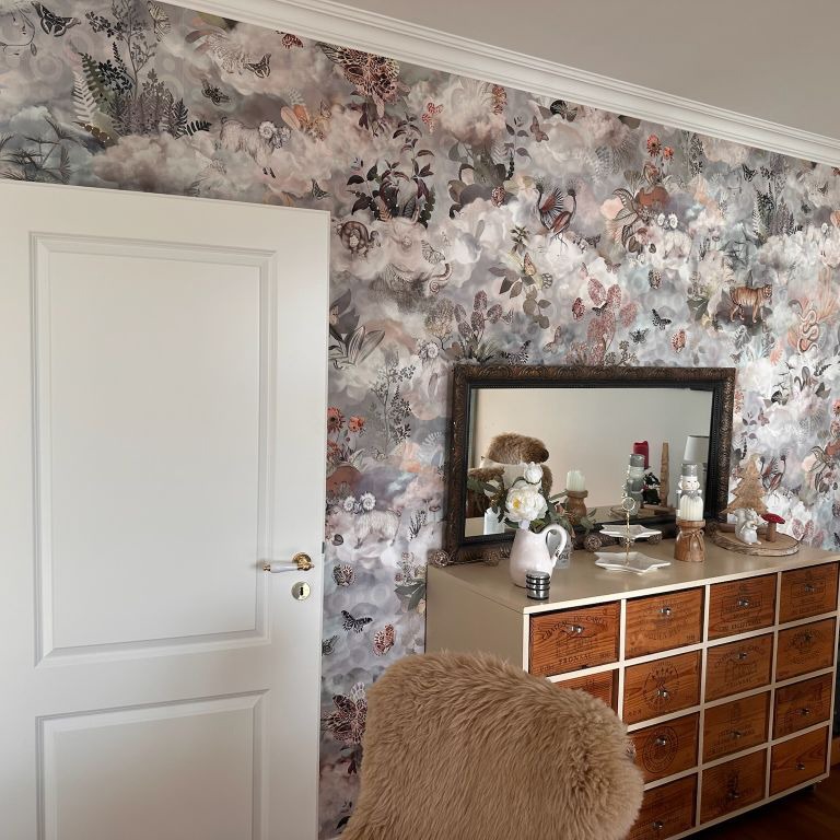 Tapezierte Wand